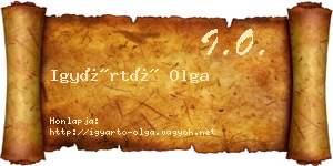 Igyártó Olga névjegykártya